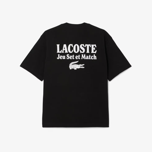 LACOSTE Loose Fit Heavy Jersey Printed T-Shirt Mens Apparel